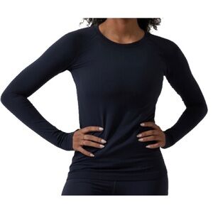 NWT Athleta Momentum Seamless Long Sleeve Top Navy size L